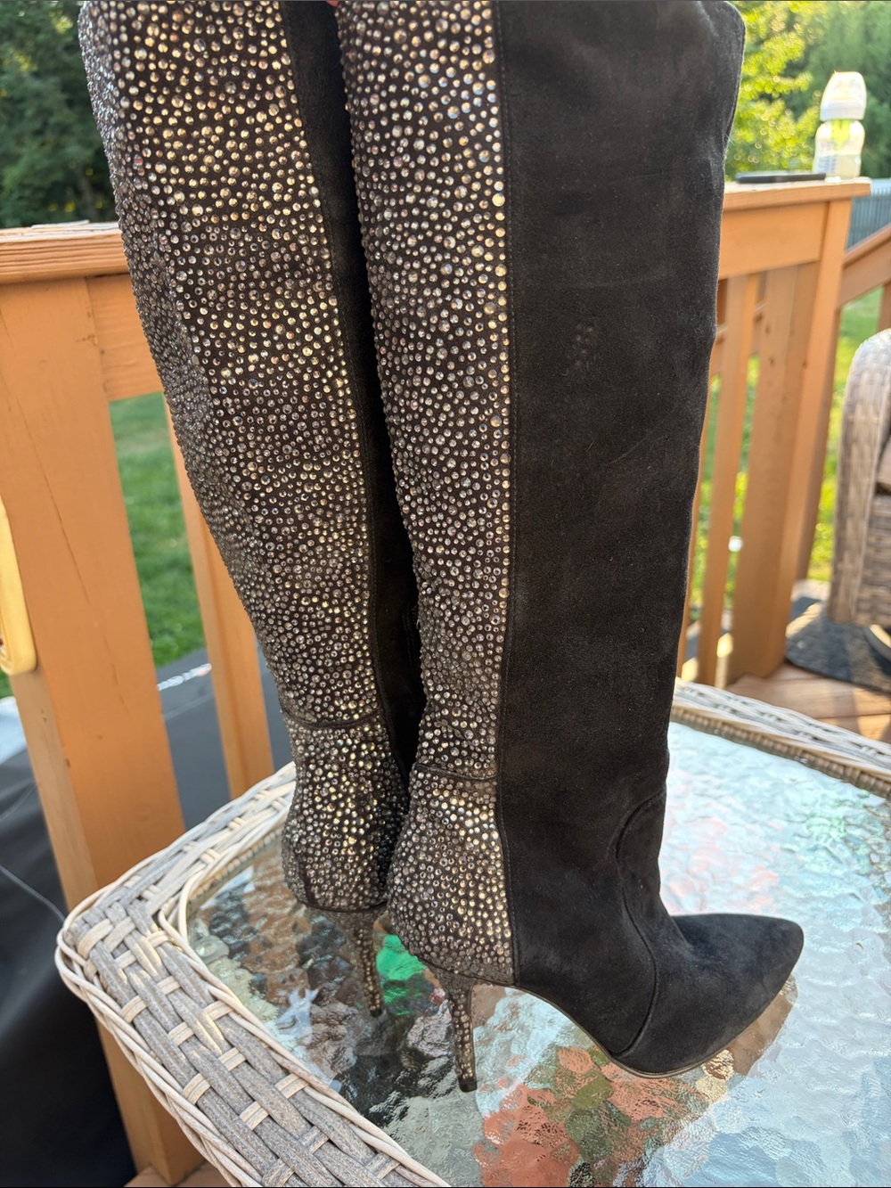 Beaded Gem Tall Boots